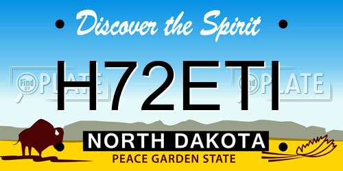 H72ETI North Dakota License Plate