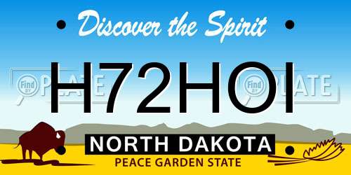 H72HOI North Dakota License Plate