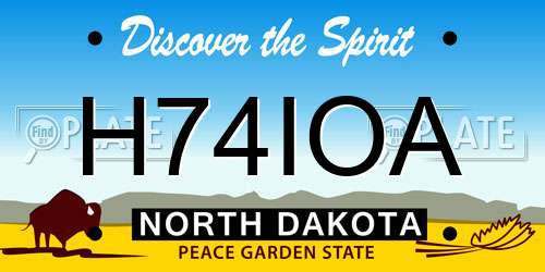 H74IOA North Dakota License Plate