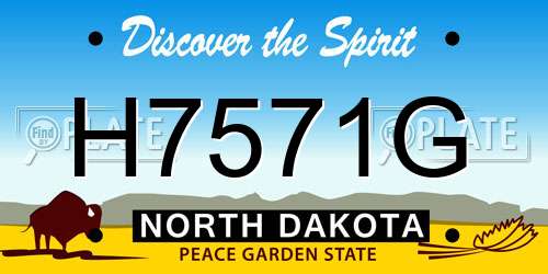 H7571G North Dakota License Plate