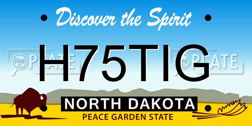 H75TIG North Dakota License Plate