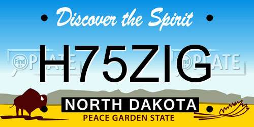 H75ZIG North Dakota License Plate