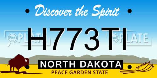 H773TI North Dakota License Plate