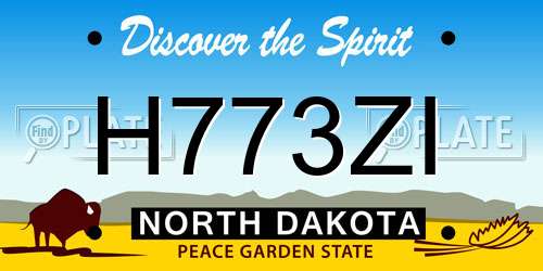 H773ZI North Dakota License Plate