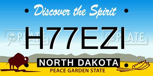 H77EZI North Dakota License Plate