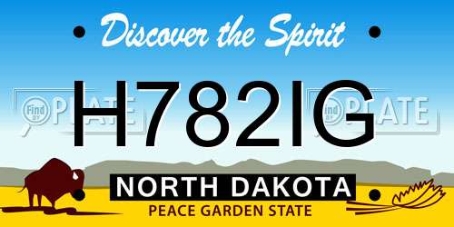 H782IG North Dakota License Plate