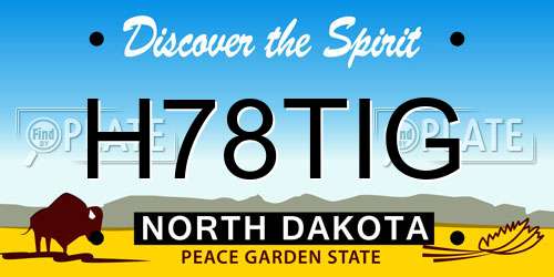 H78TIG North Dakota License Plate