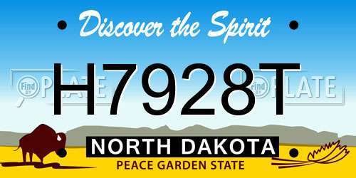 H7928T North Dakota License Plate
