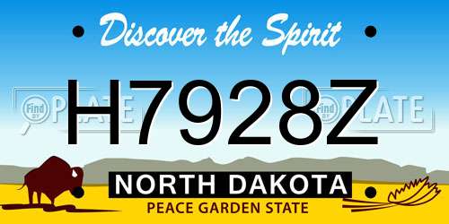 H7928Z North Dakota License Plate