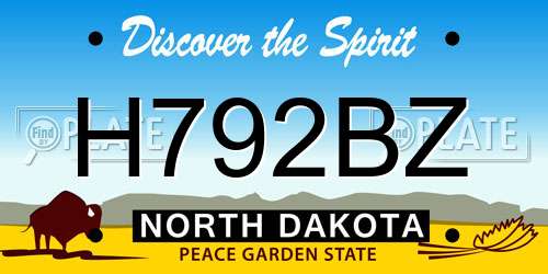 H792BZ North Dakota License Plate