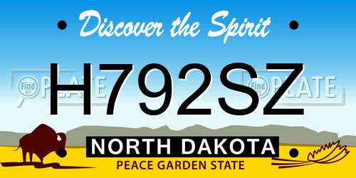 H792SZ North Dakota License Plate