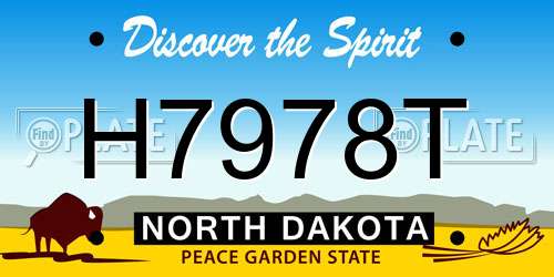 H7978T North Dakota License Plate