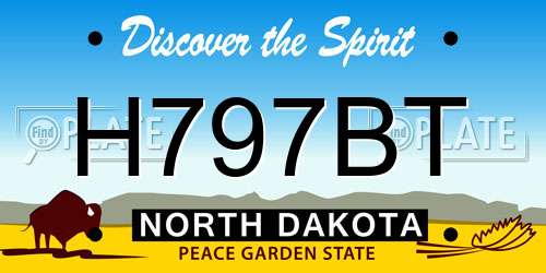 H797BT North Dakota License Plate