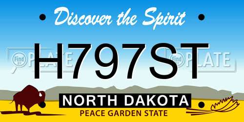 H797ST North Dakota License Plate