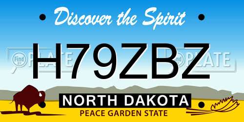 H79ZBZ North Dakota License Plate