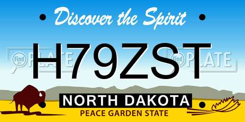 H79ZST North Dakota License Plate