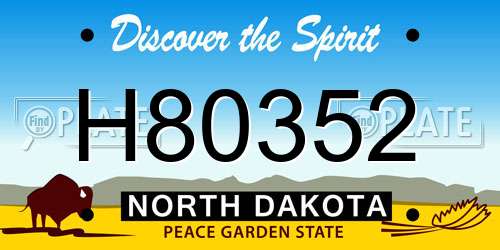 H80352 North Dakota License Plate