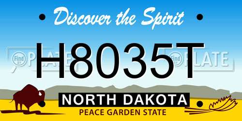 H8035T North Dakota License Plate