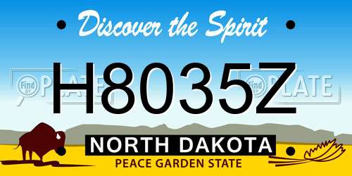 H8035Z North Dakota License Plate