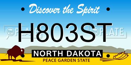 H803ST North Dakota License Plate