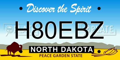 H80EBZ North Dakota License Plate