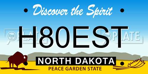 H80EST North Dakota License Plate