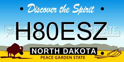 H80ESZ North Dakota License Plate