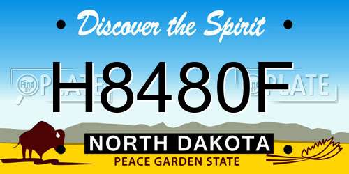 H8480F North Dakota License Plate