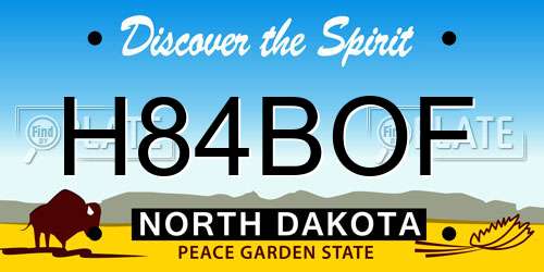 H84BOF North Dakota License Plate