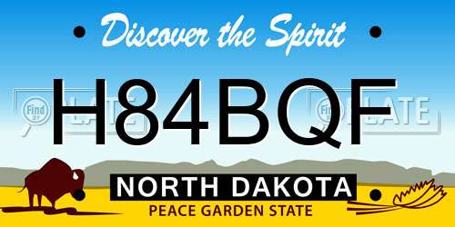 H84BQF North Dakota License Plate