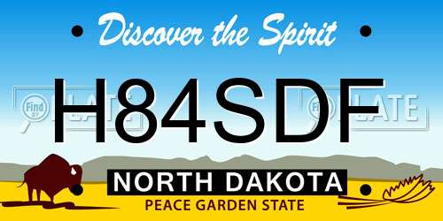 H84SDF North Dakota License Plate
