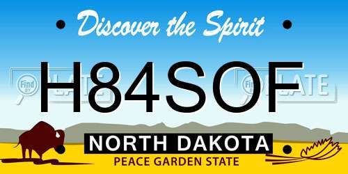 H84SOF North Dakota License Plate