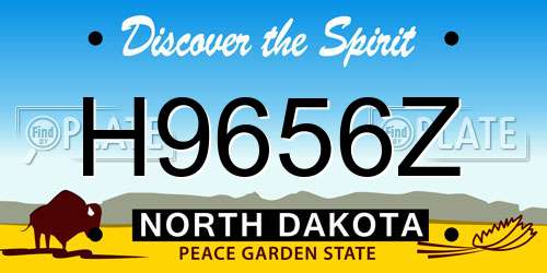 H9656Z North Dakota License Plate