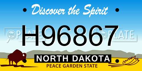 H96867 North Dakota License Plate