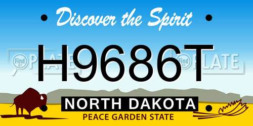 H9686T North Dakota License Plate