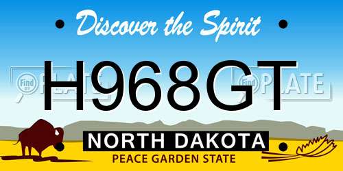 H968GT North Dakota License Plate