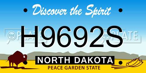 H9692S North Dakota License Plate