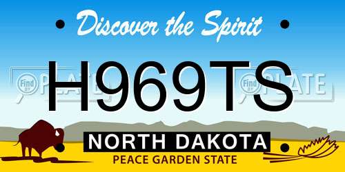 H969TS North Dakota License Plate