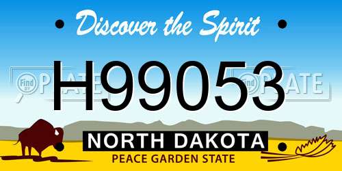H99053 North Dakota License Plate