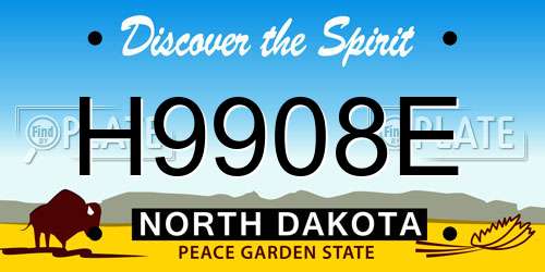 H9908E North Dakota License Plate