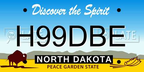 H99DBE North Dakota License Plate