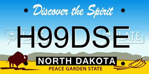 H99DSE North Dakota License Plate