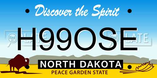 H99OSE North Dakota License Plate