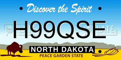 H99QSE North Dakota License Plate