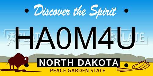 HA0M4U North Dakota License Plate