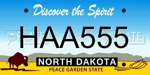 HAA555 North Dakota License Plate