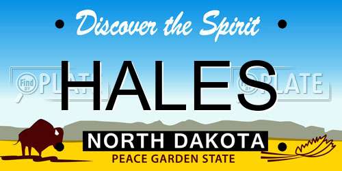 HALES North Dakota License Plate