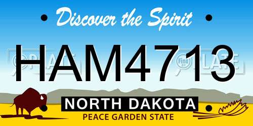 HAM4713 North Dakota License Plate