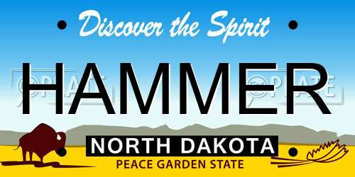 HAMMER North Dakota License Plate