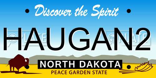 HAUGAN2 North Dakota License Plate